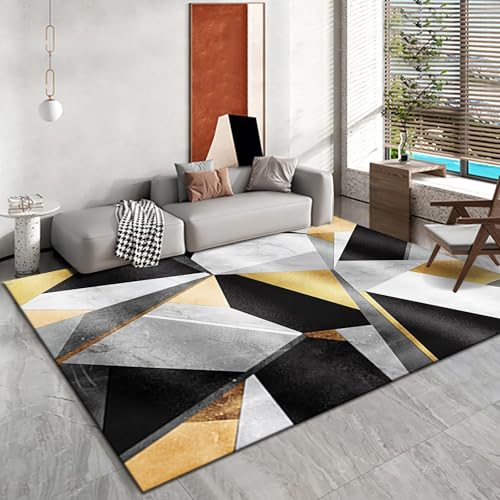 Kuschelige teppiche Moderne Luxus schwarz grau gelb geometrische Dreieckmuster esstisch deko Teppich büro 120x160cm von Tzvpsu