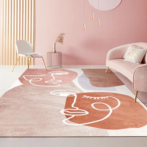 Kuschelteppich,Waschbarer schmutzabweisender Teppich Rosa Weiß Lila Tinte Design,deko esstisch Area Rugs,160x230cm von Tzvpsu