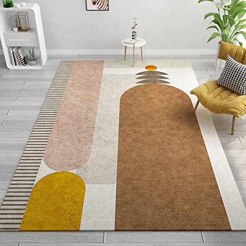 Mädchen Teppich Braun Gelb Beige Moderne geometrische Streifen Design deko Tisch Wohnzimmer modern 120x160cm Mädchen Teppich Braun Gelb Beige Moderne geometrische Streifen Design deko Tisch Wohnzimmer modern 120x160cm von Tzvpsu