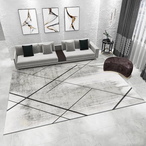 Moderne Dekoration Schwarz grau minimalistisches geometrisches Liniendesign Teppich modern Design deko Wohnzimmer Vintage 200x350cm Moderne Dekoration Schwarz grau minimalistisches geometrisches Liniendesign Teppich modern Design deko Wohnzimmer Vintage 200x350cm von Tzvpsu