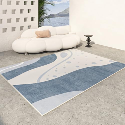Moderne deko Modernes minimalistisches blau-grau geometrisch Design Teppich für esszimmer teppiche Wohnzimmer 100x160cm von Tzvpsu