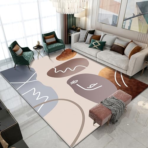 Moderner Teppich Braun-Grau Einfaches geometrisches Design tepiche für Schlafzimmer kinderzimmer Jungen 180x250cm von Tzvpsu