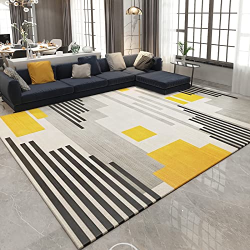 Raum deko Modern gelb-grau gestreifter geometrischer Teppich schlafzimmerdeko Zimmer mädchen Teenager 120x160cm Raum deko Modern gelb-grau gestreifter geometrischer Teppich schlafzimmerdeko Zimmer mädchen Teenager 120x160cm von Tzvpsu
