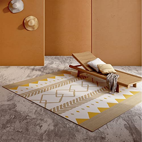 Schalldämmung Teppich Gelb Kaki weißes modernes geometrisches Muster waschbarer Wohnzimmer deko für Zimmer 120x160cm Schalldämmung Teppich Gelb Kaki weißes modernes geometrisches Muster waschbarer Wohnzimmer deko für Zimmer 120x160cm von Tzvpsu