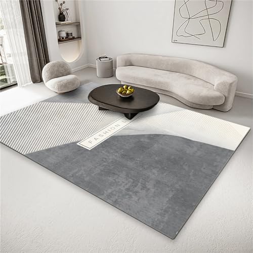 Schreibtisch Teppich Grau moderner geometrisch Streifendesign Zimmer esstisch deko 80x120cm von Tzvpsu