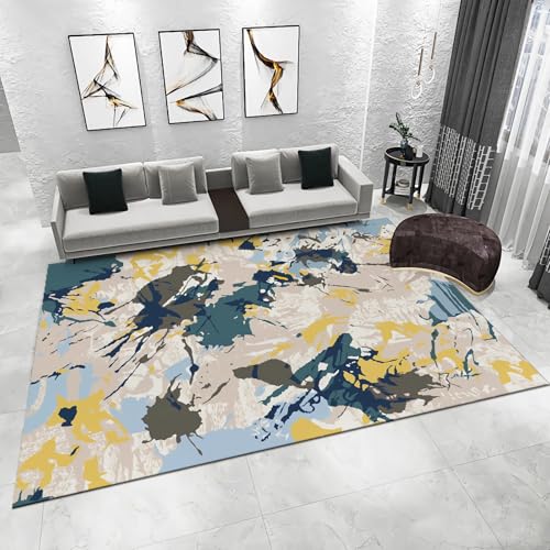 Sitzecke Teppich Gelb Blau Abstrakte Tinte Skizze Ölgemälde Design teppiche babyzimmer Junge Teppich weich 80x160cm von Tzvpsu