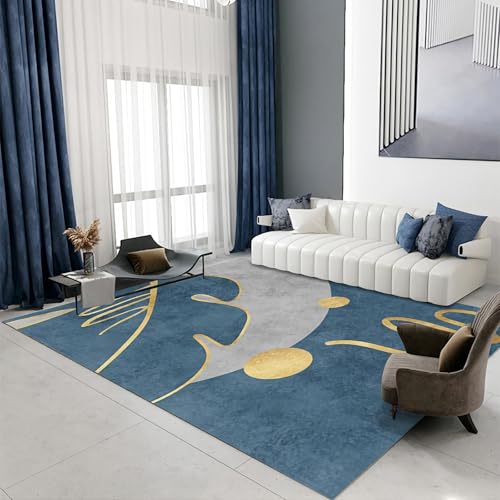 Spiel Teppich Einfach modern blau gelb grau geometrisch Design Baby spielteppich Kamin deko Wohnzimmer 140x200cm von Tzvpsu