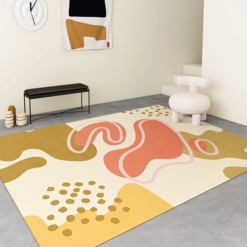 Spiel Teppich Junge Gelb rosa beige modern geometrisch Design kinderteppich mädchen deko esstisch 100x160cm Spiel Teppich Junge Gelb rosa beige modern geometrisch Design kinderteppich mädchen deko esstisch 100x160cm von Tzvpsu