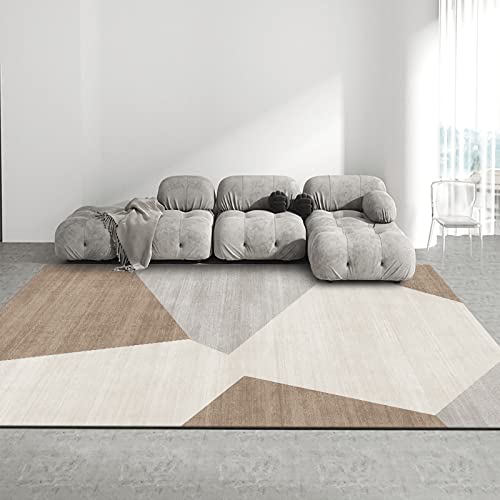 Spiele Teppich Weich langlebig braun Beige modern geometrisch Design couchtisch deko Flur 80x160cm von Tzvpsu