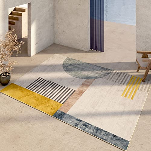 Spiele Teppich mädchen modern minimalistisch gelb blau beige gestreiftes Design Tisch Wohnzimmer wohnzimmerdeko 120x160cm Spiele Teppich mädchen modern minimalistisch gelb blau beige gestreiftes Design Tisch Wohnzimmer wohnzimmerdeko 120x160cm von Tzvpsu