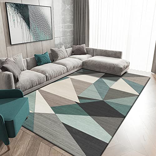Teenager Zimmer deko Blau Grau Cremefarbe geometrische Muster Teppich Ornament antirutsch 200x350cm Teenager Zimmer deko Blau Grau Cremefarbe geometrische Muster Teppich Ornament antirutsch 200x350cm von Tzvpsu