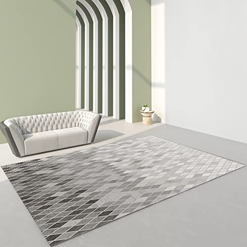 Teppich Baby Grau Weiß Gradient Design Geometrische Gitter Muster esstisch deko Tisch Wohnzimmer 140x200cm von Tzvpsu