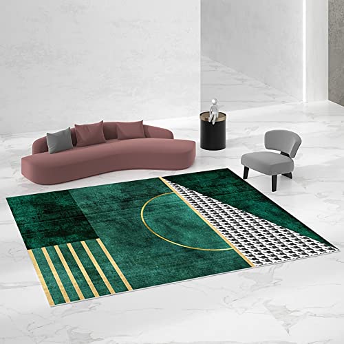 Teppich Kinder Zimmer mädchen Modernes geometrisches grünes gelbes minimalistisches Streifendesign küchen waschbar Schlafzimmer 120x160cm Teppich Kinder Zimmer mädchen Modernes geometrisches grünes gelbes minimalistisches Streifendesign küchen waschbar Schlafzimmer 120x160cm von Tzvpsu