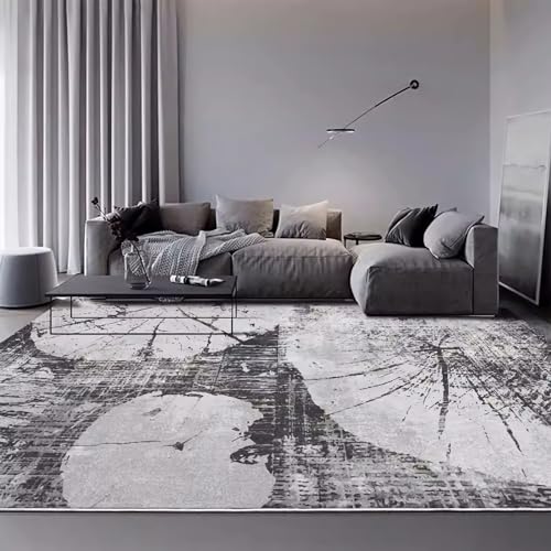 Teppich Moderne couchtische Design Schlafzimmer deko modern Schwarz Grau Abstrakt Vintage Tinte Design Wohnzimmerteppich deko esstisch Teppich 180x250cm von Tzvpsu