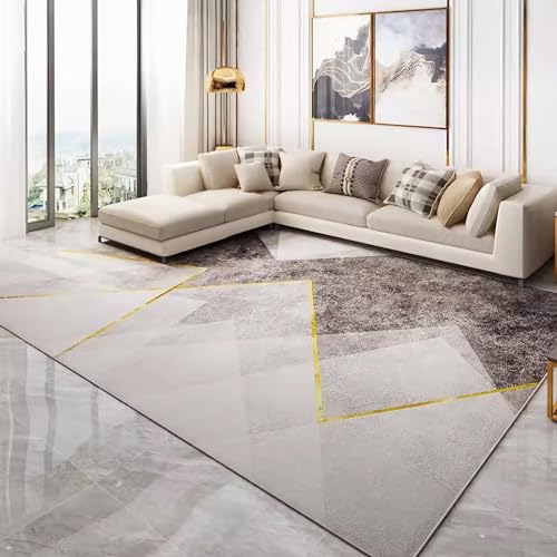 Teppich Teppich büro deko jugendzimmer Grau Gelb Modern Tinte Stil Geometrisches Design couchtisch modern Teppich 120x200cm von Tzvpsu
