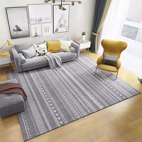 Teppich Teppich schalldämmend deko männer Wohnung Grau Weiß Modern Geometrisch Design Wohnzimmer Dauerhafter Teppich Wohnzimmer Teppich 200x300cm von Tzvpsu