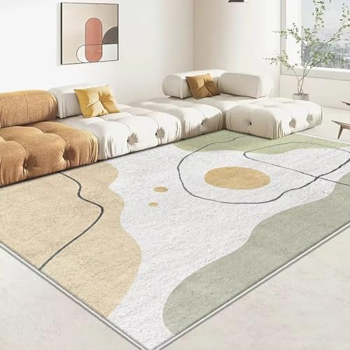 Teppich Teppich vorraum,Grau-Gelb-Creme-Tinten-DesignRutschfest Langlebig,esszimmer deko esszimmerteppiche,60x90cm von Tzvpsu