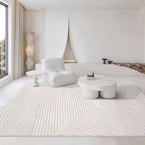 Teppich Winter deko Teppich Decoration Bedroom Teppich Grau Beige Geometrisches Streifendesign Moderne Wohnzimmerteppiche Carpet Living Room 100x200cm von Tzvpsu