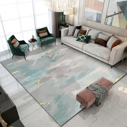 Teppich abwaschbar Blau Gelb Grau Abstrakte Tinte Graffiti Öl Gemälde Design sitzecke Wohnzimmer Zimmer 160x200cm Teppich abwaschbar Blau Gelb Grau Abstrakte Tinte Graffiti Öl Gemälde Design sitzecke Wohnzimmer Zimmer 160x200cm von Tzvpsu