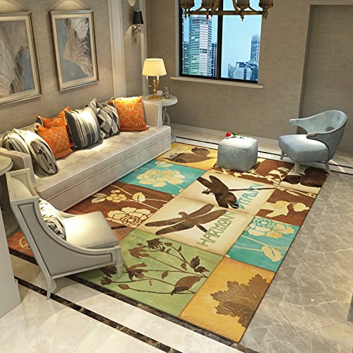 Teppich esstisch Braun grün blau Retro geometrische Blumenmuster Wohnzimmer weich küchenteppich waschbar 80x160cm Teppich esstisch Braun grün blau Retro geometrische Blumenmuster Wohnzimmer weich küchenteppich waschbar 80x160cm von Tzvpsu