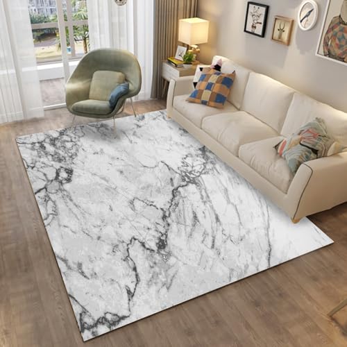 Teppich für Balkon Schwarz-grau abstrakt Marmor-Textur-Design Flur rutschfest jugendzimmer mädchen 160x230cm von Tzvpsu