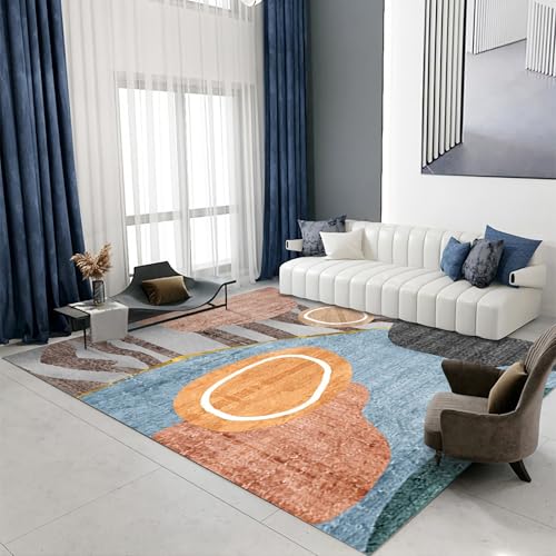 Teppich für den Balkon Moderner Stil Gelb Blau Braun Geometrie Design Kinder tepiche Wohnzimmer 160x200cm von Tzvpsu