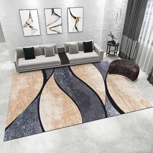 Teppich für esszimmer Braun grau abstrakt geometrisches Design Esszimmer Teppich Teppich jugendzimmer kuscheliger Teppich 200x350cm von Tzvpsu