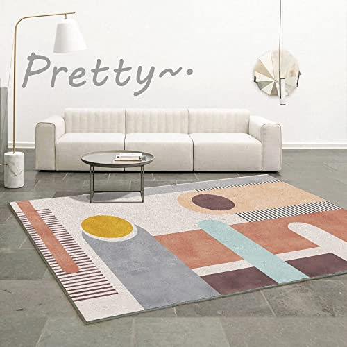 Teppich jugendzimmer Gelb Blau Grau Moderne Graffiti Geometrie Muster sitzecke Wohnzimmer deko esstisch 100x160cm von Tzvpsu