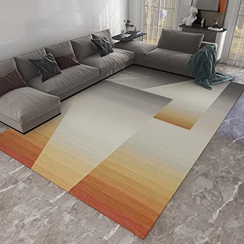 Teppich jugendzimmer Gelb Grau Beige Gradient Geometrie Design Wohnzimmer Sofa Teppich Teppich kinderzimmer Maedchen 120x160cm von Tzvpsu