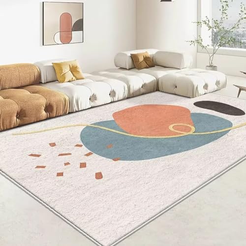 Teppich küchendeko,Leicht zu reinigendes, rutschfestes Design mit graublauer Tinte,Floor Rug Teppich Boden,140x200cm von Tzvpsu