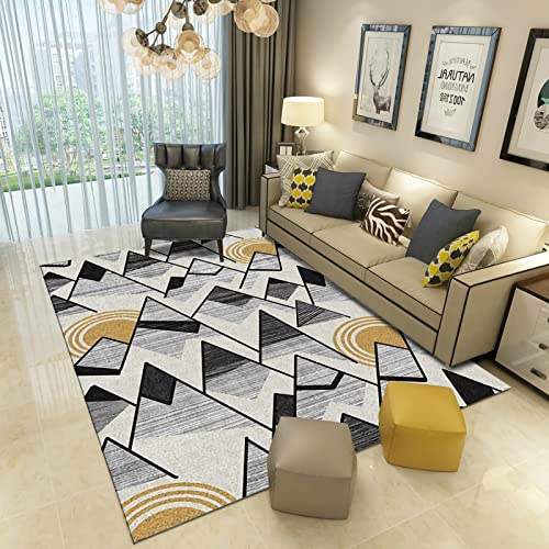 Teppich küche waschbar Anti-Bleach Gelb Schwarz Modern Geometrie Muster deko Tisch Wohnzimmer Couch teppiche 160x200cm Teppich küche waschbar Anti-Bleach Gelb Schwarz Modern Geometrie Muster deko Tisch Wohnzimmer Couch teppiche 160x200cm von Tzvpsu