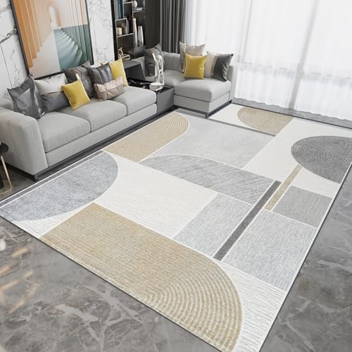 Teppich küche waschbar Grau Gelb Geometrisches Design Wohnzimmer Sofa Teppich Teppich vorzimmer küchenteppich läufer waschbar 100x160cm von Tzvpsu
