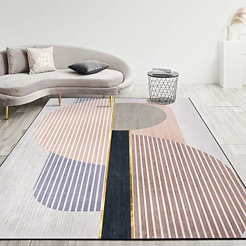 Teppich kuschelig Rosa lila braun geometrische Streifen Design sitzecke Teppich Teppich Flur rutschfest 160x200cm von Tzvpsu