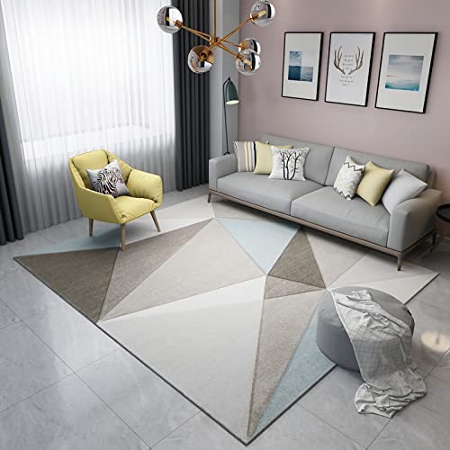 Teppich mädchen Kinder Zimmer Blau-Braun Cremefarbe Geometrisches Dreieckmuster küche für kinderzimmer 200x300cm von Tzvpsu