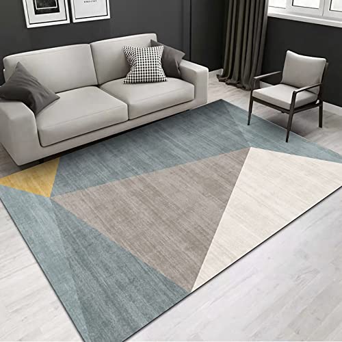 Teppich mädchen jugendzimmer Blau Gelb braun Minimalistischer Geometrischer Stil kinderzimmerteppich deko modern 120x160cm Teppich mädchen jugendzimmer Blau Gelb braun Minimalistischer Geometrischer Stil kinderzimmerteppich deko modern 120x160cm von Tzvpsu