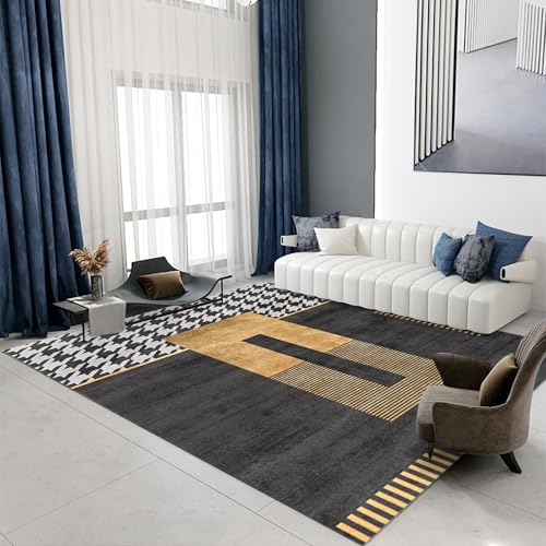 Teppich modern Rutschfestes durchlässiges grau gelb geometrisch Design babyzimmer deko mädchen kinderzimmer 80x160cm Teppich modern Rutschfestes durchlässiges grau gelb geometrisch Design babyzimmer deko mädchen kinderzimmer 80x160cm von Tzvpsu