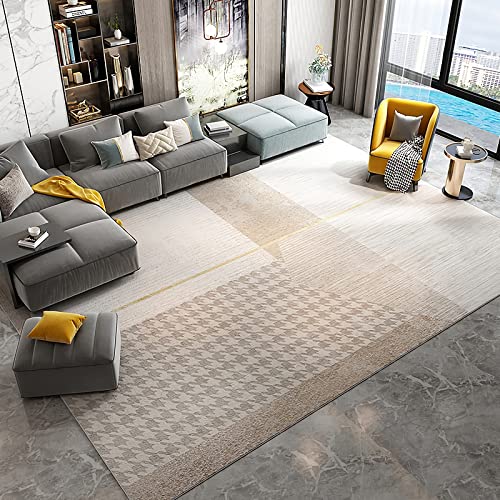 Teppich rutschfest Braun beige gestreifte Geometrie modernes Design esstisch Schlafzimmer 120x160cm von Tzvpsu