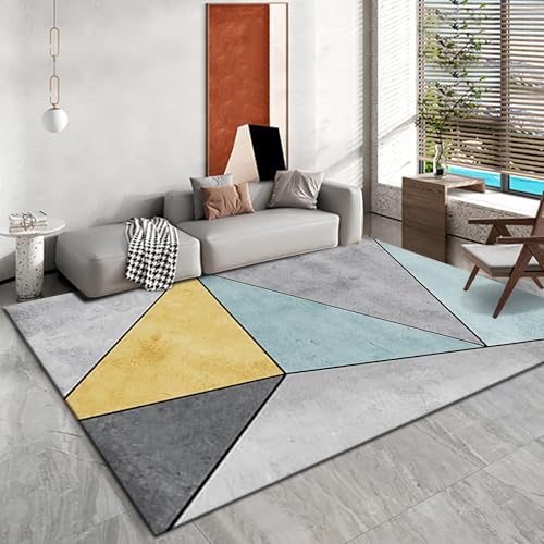 Teppich rutschstopp Moderne minimale gelbe Blaue graue geometrische Muster wohnungs deko kinderspiel teppiche 80x120cm von Tzvpsu