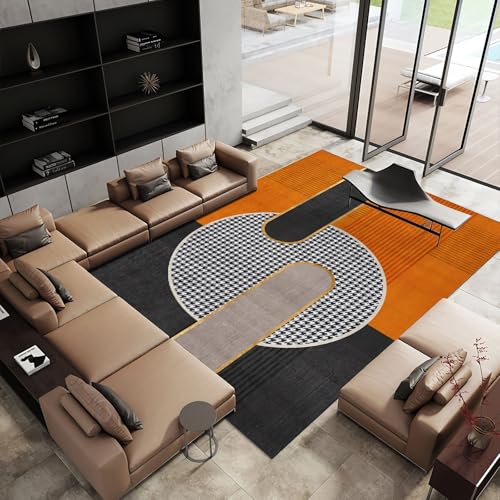 Teppich schalldämmend Gelb grau geometrisch Design modern Stil antirutsch für Teppich Dekoration Wohnung modern 160x230cm von Tzvpsu