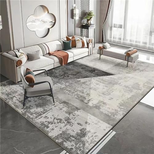 Teppich strapazierfähig Grau Wohnzimmer Teppich, modern Tinten Geometrie Design küchen teppiche schalldämmend 120x160cm von Tzvpsu