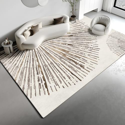 Teppich vorzimmer Braun-grau geometrische Linie Design schmutzfest weich für Wohnzimmer küche waschbar rutschfest 180x250cm Teppich vorzimmer Braun-grau geometrische Linie Design schmutzfest weich für Wohnzimmer küche waschbar rutschfest 180x250cm von Tzvpsu