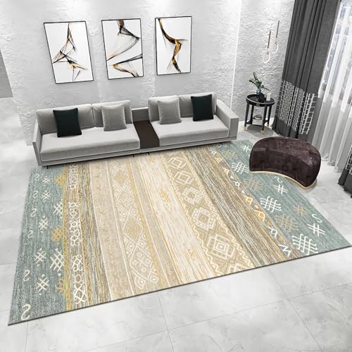Teppich vorzimmer Gelb Grau Modernes Geometrisches Design Wohnzimmer Teppich Teppich für Wohnzimmer Teppich küche waschbar rutschfest 180x250cm von Tzvpsu