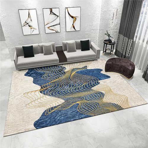 Teppich weich Blau gelb abstrakt geometrisch Linien Design Wohnzimmer Teenager mädchen büro 200x350cm Teppich weich Blau gelb abstrakt geometrisch Linien Design Wohnzimmer Teenager mädchen büro 200x350cm von Tzvpsu