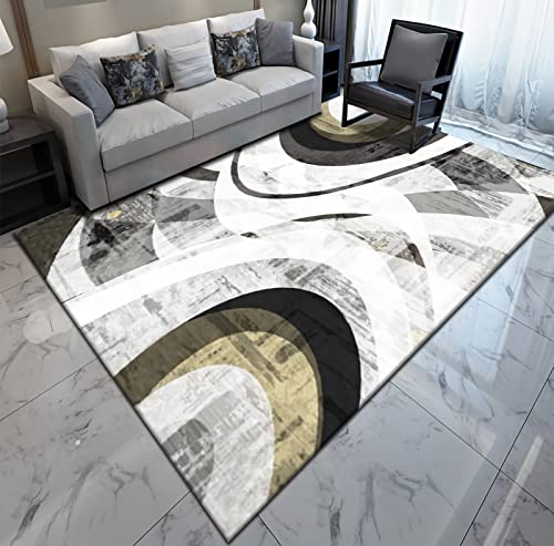 Teppich weich Schwarz Grau Gelb Tinte Stil Geometrie Design Teenager mädchen büro 200x350cm von Tzvpsu