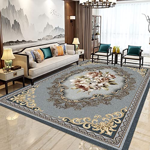 Teppiche für die küche Blau Grau Gelb Retro Graffiti Blumen Muster Teppich modern Design esszimmer 100x160cm von Tzvpsu