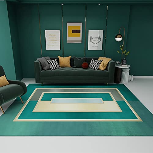 Tisch Wohnzimmer modern Teppich luxuriöses grün gelb geometrisches Design kinderspiel mädchen bodenteppich 100x160cm Tisch Wohnzimmer modern Teppich luxuriöses grün gelb geometrisches Design kinderspiel mädchen bodenteppich 100x160cm von Tzvpsu