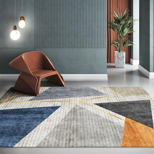 Tzvpsu Deko esstisch Gelb Blau Grau Streifen Stil Geometrisches Muster kinderteppich für Schlafzimmer 160x200cm Tzvpsu Deko esstisch Gelb Blau Grau Streifen Stil Geometrisches Muster kinderteppich für Schlafzimmer 160x200cm von Tzvpsu