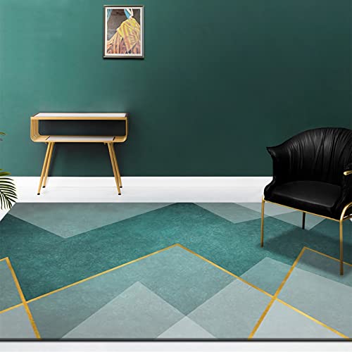 Tzvpsu Esstisch deko Grün Gelb Geometrische Linien Modernes Design dekoartikel Wohnzimmer mädchen Zimmer 120x160cm von Tzvpsu