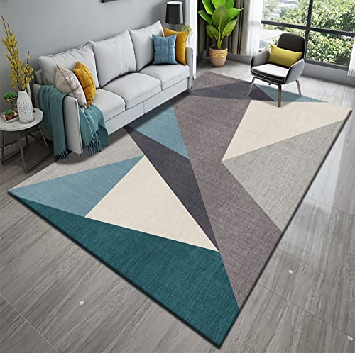 Tzvpsu Kamin deko Wohnzimmer Blau Braun Grau geometrisch Dreieckmuster für inneneinrichtung 80x120cm von Tzvpsu