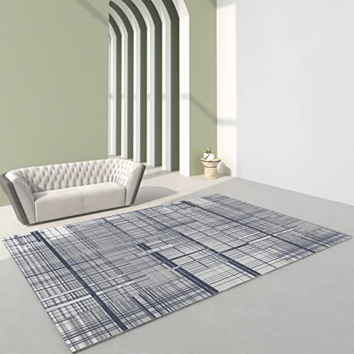 Tzvpsu Kinder Zimmer deko Blau grau Graffiti Streifen Geometrie Design küchendeko deko Wohnung modern 160x200cm von Tzvpsu